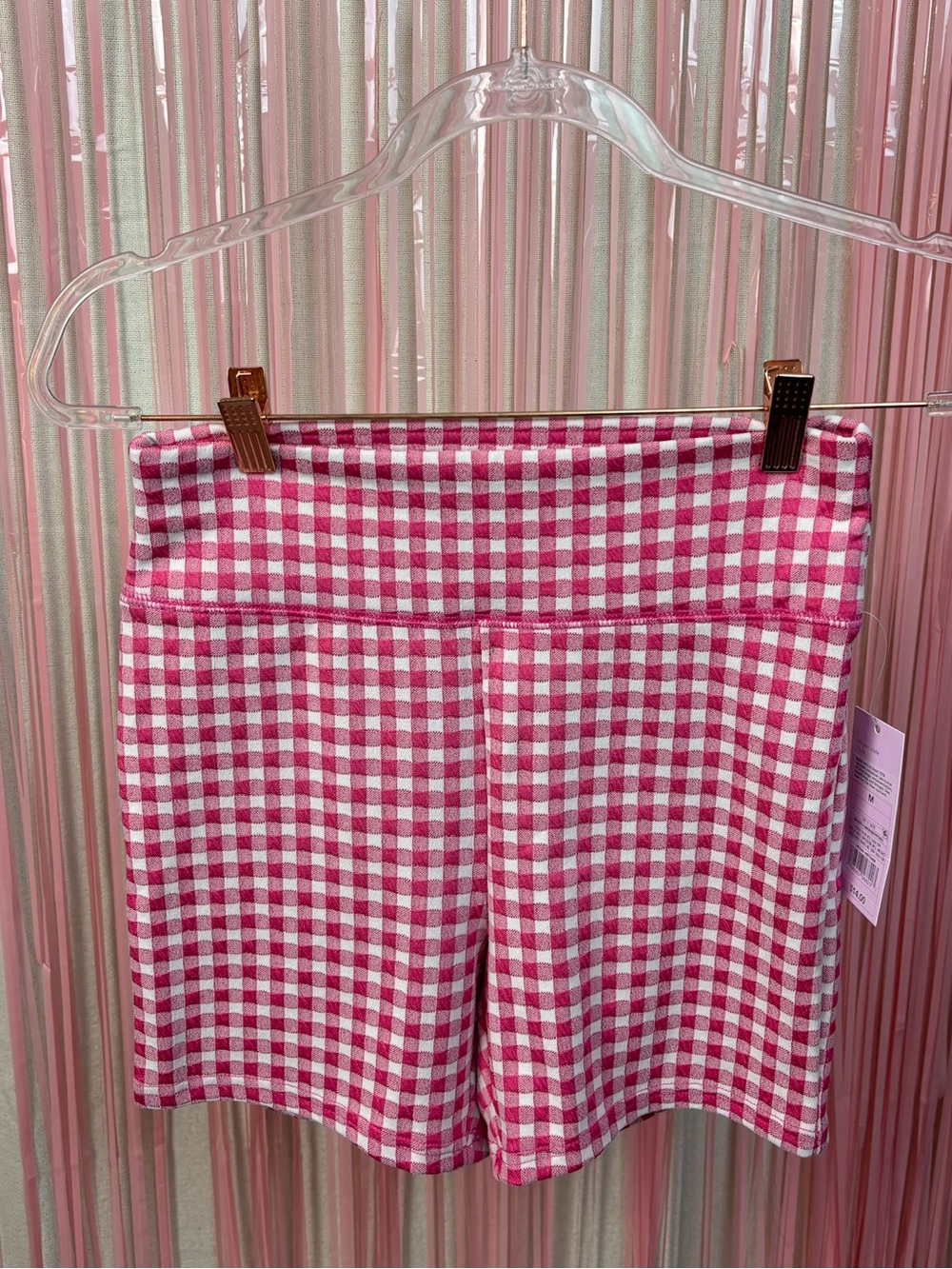 NWT wild fable Pink & White Gingham Bike Shorts SZ M